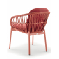 Кресло плетеное с подушками Grattoni Elba алюминий, роуп, олефин красный Фото 4