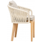 Кресло плетеное с подушкой RosaDesign Dakota тик, алюминий, роуп, полиэстер натуральный, жемчужный белый, серебристая тортора Фото 1