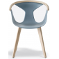 Кресло пластиковое PEDRALI Fox сталь, ясень, стеклопластик беленый ясень, голубой Фото 1
