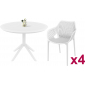 Комплект пластиковой мебели Siesta Contract Sky Ø105 Air XL сталь, стеклопластик белый Фото 1
