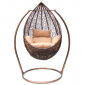 Кресло плетеное подвесное KVIMOL сталь, искусственный ротанг темно-коричневый Фото 1