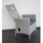 Кресло-реклайнер плетеное с подушкой Azzura Capri искусственный ротанг серый Фото 1