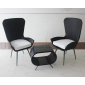 Комплект плетеной мебели KVIMOL КМ-0203 алюминий, искусственный ротанг черный, светло-бежевый Фото 1