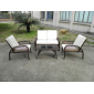 Комплект плетеной мебели KVIMOL КМ-0388 сталь, искусственный ротанг, стекло коричневый, светло-бежевый Фото 4