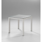 Стол плетеный со стеклом RosaDesign Linear алюминий, искусственный ротанг, закаленное стекло белый Фото 3