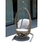 Кресло подвесное плетеное с подушками Skyline Design Heri алюминий, искусственный ротанг, sunbrella серый, бежевый Фото 7