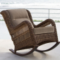 Кресло-качалка плетеное с подушками Skyline Design Ebony алюминий, искусственный ротанг, sunbrella бронзовый, бежевый Фото 12