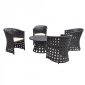 Обеденный комплект плетеной мебели KVIMOL KM-0009 алюминий, искусственный ротанг черный, бежевый Фото 3