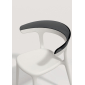 Кресло пластиковое PAPATYA Luna стеклопластик, поликарбонат белый, черный Фото 5