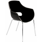 Кресло пластиковое PAPATYA Opal-ML сталь, поликарбонат хромированный, черный Фото 1