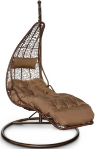 Кресло плетеное подвесное KVIMOL КМ-1025 сталь, искусственный ротанг коричневый Фото 1