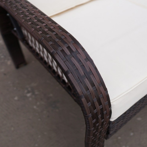 Комплект плетеной мебели KVIMOL КМ-0388 сталь, искусственный ротанг, стекло коричневый, светло-бежевый Фото 8