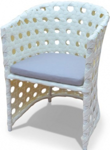 Обеденный комплект плетеной мебели KVIMOL KM-0009 алюминий, искусственный ротанг белый, серый Фото 4