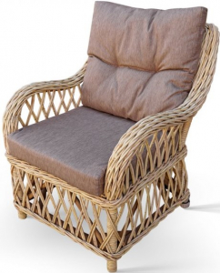Комплект плетеной мебели KVIMOL KM-2012 металл, натуральный ротанг, тик, ткань оксфорд бежевый Фото 3