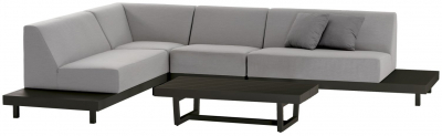 Комплект модульной мягкой мебели Grattoni Alvory алюминий, ткань sunbrella антрацит, светло-серый Фото 1