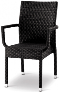 Кресло плетеное Grattoni GS 917 алюминий, искусственный ротанг черный Фото 2