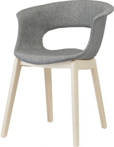 Кресло с обивкой Scab Design Natural Miss B Pop бук, поликарбонат, ткань натуральный бук, серый Фото 1