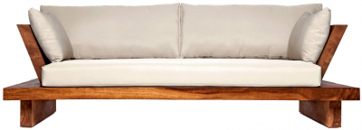 Диван деревянный с подушками Giardino Di Legno Suar суар, акрил коричневый, слоновая кость Фото 1
