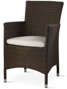 Кресло плетеное с подушкой Grattoni GS 909 алюминий, искусственный ротанг, ткань коричневый, бежевый Фото 1