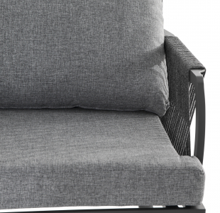 Комплект мягкой мебели Grattoni Jamaica алюминий, роуп, олефин антрацит, темно-серый, серый Фото 4
