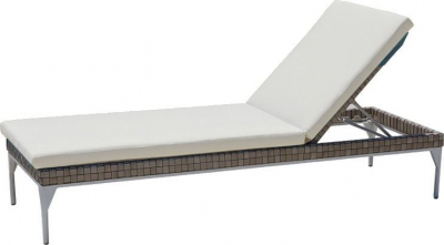 Шезлонг-лежак плетеный с матрасом Skyline Design Brafta алюминий, искусственный ротанг, sunbrella белый, бежевый Фото 6