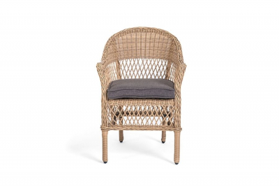 Кресло плетеное 4SIS Сицилия алюминий, искусственный ротанг, ткань соломенный Фото 2