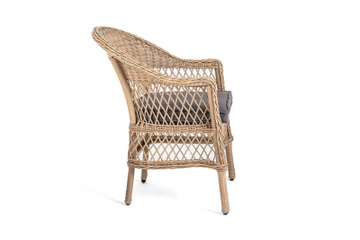 Кресло плетеное 4SIS Сицилия алюминий, искусственный ротанг, ткань соломенный Фото 4