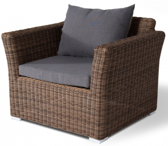 Комплект плетеной мебели 4SIS Капучино Сингл алюминий, искусственный ротанг, ткань коричневый Фото 2