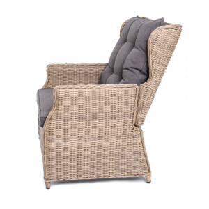 Кресло раскладное плетеное 4SIS Форио алюминий, искусственный ротанг, ткань соломенный Фото 2