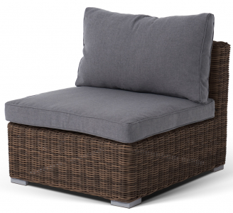Комплект плетеной мебели 4SIS Лунго Лаунж алюминий, искусственный ротанг, ткань коричневый Фото 3