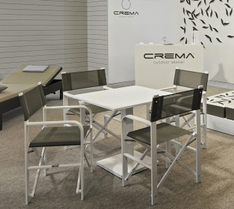 Кресло металлическое текстиленовое Crema Fedra алюминий, текстилен белый, коричневый Фото 7