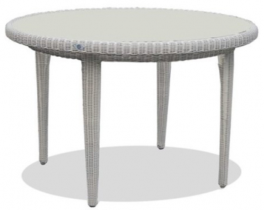 Стол плетеный со стеклом Skyline Design Arena алюминий, искусственный ротанг, закаленное стекло белый Фото 1