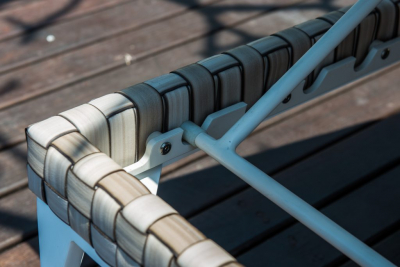 Шезлонг-лежак плетеный с матрасом Skyline Design Brafta алюминий, искусственный ротанг, sunbrella белый, бежевый Фото 10