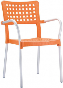 Кресло пластиковое Siesta Contract Gala алюминий, полипропилен оранжевый Фото 1