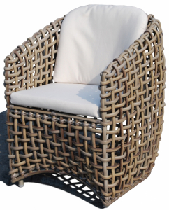 Кресло плетеное с подушками Skyline Design Dynasty алюминий, искусственный ротанг, sunbrella серый, бежевый Фото 1