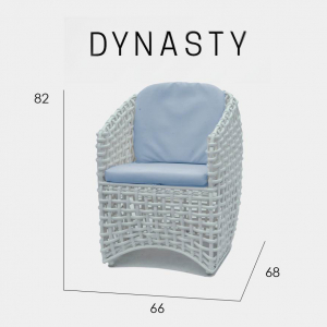 Кресло плетеное с подушками Skyline Design Dynasty алюминий, искусственный ротанг, sunbrella серый, бежевый Фото 4