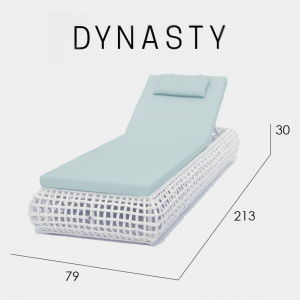 Шезлонг-лежак плетеный с матрасом Skyline Design Dynasty алюминий, искусственный ротанг, sunbrella серый, бежевый Фото 4