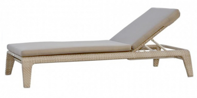 Шезлонг-лежак плетеный с матрасом Skyline Design Journey алюминий, искусственный ротанг, sunbrella бежевый Фото 1