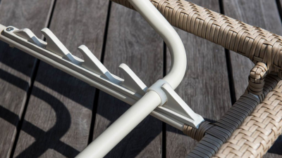 Шезлонг-лежак плетеный с матрасом Skyline Design Journey алюминий, искусственный ротанг, sunbrella бежевый Фото 10