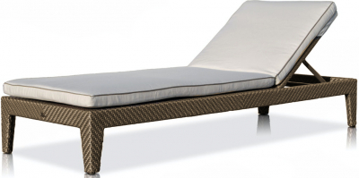 Шезлонг-лежак плетеный с матрасом Skyline Design Madison алюминий, искусственный ротанг, sunbrella бронзовый, бежевый Фото 1