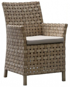 Кресло плетеное с подушкой Skyline Design Cielo алюминий, искусственный ротанг, sunbrella бежевый Фото 1