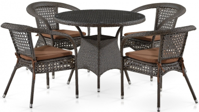 Комплект плетеной мебели Afina T220CT/Y32A-W53 Brown искусственный ротанг, сталь коричневый Фото 1