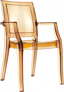 Кресло прозрачное Siesta Contract Arthur поликарбонат янтарный Фото 1