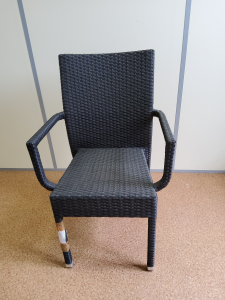 Кресло плетеное Grattoni GS 917 алюминий, искусственный ротанг черный Фото 1