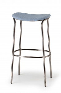 Табурет барный с обивкой Scab Design Trick Pop сталь, ткань никель, голубой Фото 5