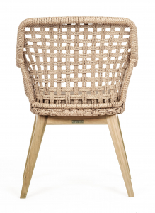 Кресло плетеное с подушкой Garden Relax Madison тик, алюминий, роуп, олефин натуральный, бежевый Фото 4