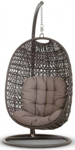 Кресло плетеное подвесное 4SIS Тенерифе алюминий, искусственный ротанг, ткань темно-коричневый Фото 1