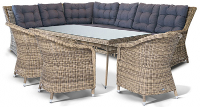 Комплект плетеной мебели 4SIS Базелла алюминий, искусственный ротанг, ткань соломенный Фото 1