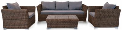 Комплект плетеной мебели 4SIS Капучино алюминий, искусственный ротанг, ткань коричневый Фото 1