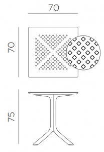Стол пластиковый обеденный Nardi ClipX 70 стеклопластик антрацит Фото 2